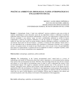 pol&iacute;ticas ambientais: ideologias, fazer antropol&oacute;gico e engajamento