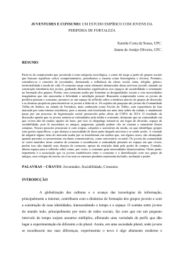 JUVENTUDES E CONSUMO: UM ESTUDO EMP&Iacute;RICO