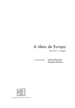 A Ideia de Europa - Universidade Católica Portuguesa