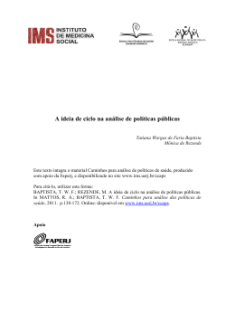 A ideia de ciclo na an&aacute;lise de pol&iacute;ticas p&uacute;blicas