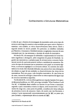 Conhecimento e estruturas matemáticas