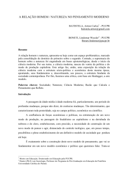 a rela&ccedil;&atilde;o homem / natureza no pensamento moderno