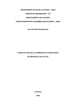 A idéia de justiça e a formação da cidade ideal na República