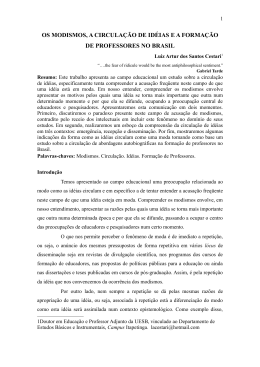 6. Os Modismos, a Circulação de ideias e a Formação de