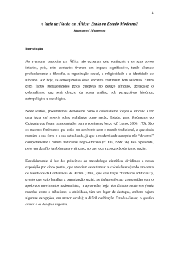 A ideia de Na&ccedil;&atilde;o em &Aacute;frica: Etnia ou Estado