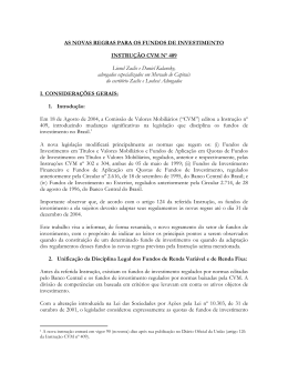As Novas Regras para os Fundos de Investimento