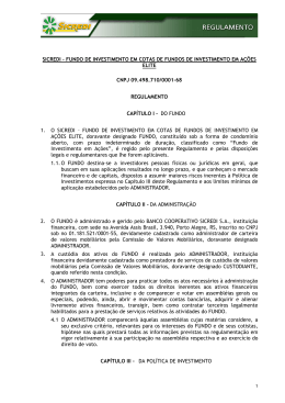 SICREDI &ndash; FUNDO DE INVESTIMENTO EM COTAS DE FUNDOS
