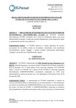 REGULAMENTO DO RPS FUNDO DE