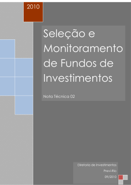 Seleção e Monitoramento de Fundos de Investimentos