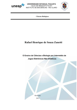 Rafael Henrique de Souza Zanetti - Reposit&oacute;rio Institucional UNESP