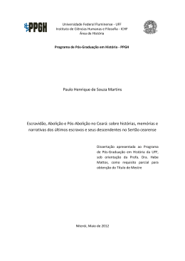 Escravid&atilde;o, Aboli&ccedil;&atilde;o e P&oacute;s-Aboli&ccedil;&atilde;o no Cear&aacute; - Hist&oacute;ria