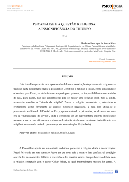 psican&aacute;lise e a quest&atilde;o religiosa: a insignific&acirc;ncia do triunfo