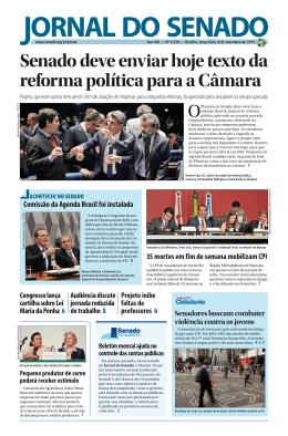 Senado deve enviar hoje texto da reforma pol&iacute;tica