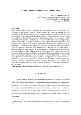 ALDEIA NHANDERU MARANGATU ANTES E HOJE