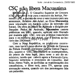 Conselho Superior de Censura . hoje para o ministro