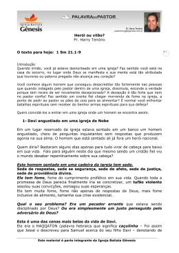 Her&oacute;i ou vil&atilde;o? - Igreja Batista G&ecirc;nesis