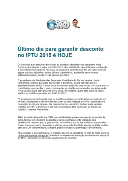 Último dia para garantir desconto no IPTU 2015 é HOJE - Sescon-RJ