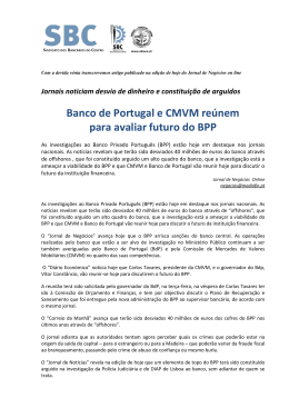 Banco de Portugal e CMVM reúnem para avaliar futuro do BPP