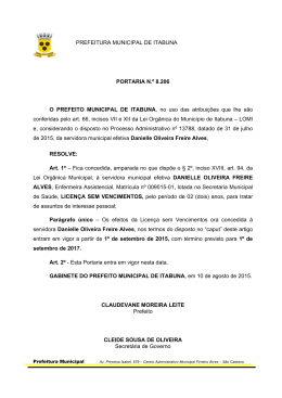 Portaria N.º 8.206 - Portal da Prefeitura Municipal de Itabuna