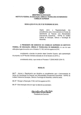 INSTITUTO FEDERAL DE EDUCACAO, CIENCIA E