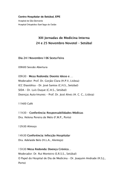 Programa das XIII Jornadas de Medicina Interna