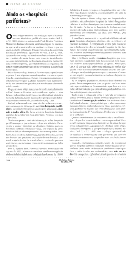 Ainda os &laquo;hospitais perif&eacute;ricos&raquo;