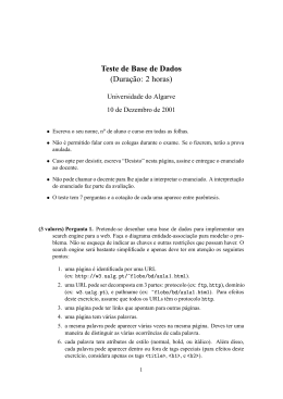 Teste de Dez/2001 - Universidade do Algarve