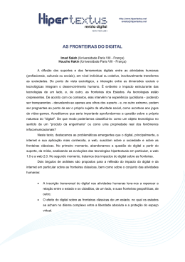 AS FRONTEIRAS DO DIGITAL - Hipertextus Revista Digital