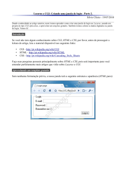 Lazarus e CGI - Criando uma janela de login - Parte 2 - lazarus-br