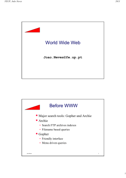 World Wide Web Before WWW