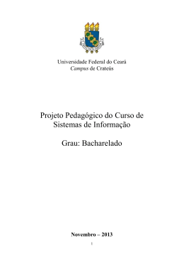 Projeto do Curso de Sistemas de Informa&ccedil;&atilde;o