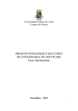 PROJETO PEDAG&Oacute;GICO DO CURSO DE ENGENHARIA DE