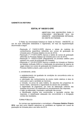 Edital de Abertura das Inscri&ccedil;&otilde;es