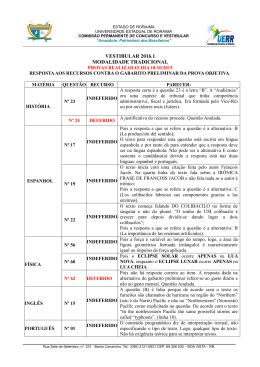 VESTIBULAR 2016.1 MODALIDADE TRADICIONAL