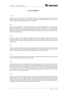 Gabaritos simulado enem - Espec&iacute;fica de Qu&iacute;mica Fl&aacute;vio Rolim