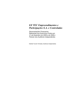 ez tec empreendimentos e participa&ccedil;&otilde;es sa