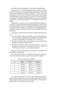 a decis&atilde;o de. imestimento da fauna incorporadora