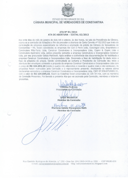 Ata de Abertura da Carta Convite 02/2013