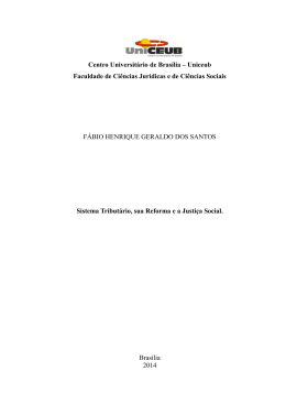 Sistema Tributário, sua Reforma e a Justiça Social.