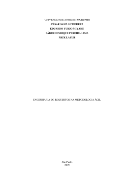 Engenharia de Requisitos na Metodologia &Aacute;gil