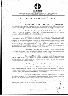 Edital de convoca&ccedil;&atilde;o - S&iacute;tio do Minist&eacute;rio P&uacute;blico do Maranh&atilde;o