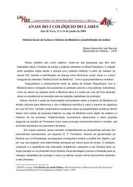 As Doen&ccedil;as e o Poder - Universidade Federal de Juiz de Fora