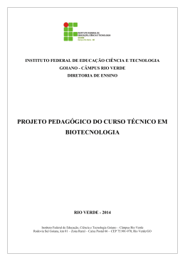 Projeto Pedagógico - Instituto Federal Goiano