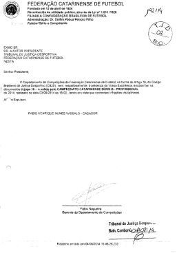 Proc. 192-14 – Camboriú x Caçador – Série B Prof.