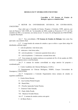 RESOLU&Ccedil;&Atilde;O N&ordm; 229/2004-CEPE/UNICENTRO Convalida a VII