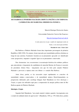 RUI BARBOSA E PINHEIRO MACHADO: DISPUTA POL&Iacute;TICA EM