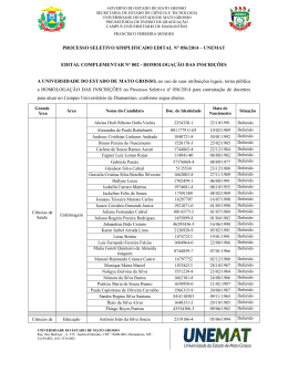 Edital complementar 002 - Homologa&ccedil;&atilde;o das Inscri&ccedil;&otilde;es