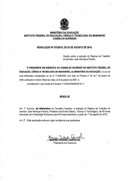 Altera&ccedil;&atilde;o de Regime de Trabalho de Jos&eacute; Henrique Pereira
