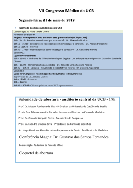 VII Congresso M&eacute;dico da UCB