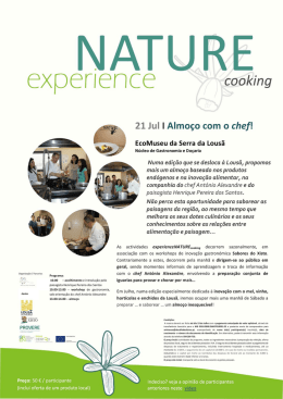 Cartaz Experience.Naturecooking - 21 julho